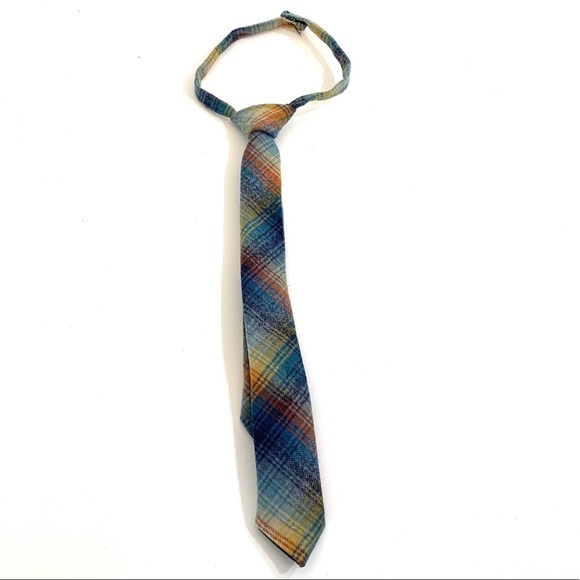 Wool plaid tartan tie for little boys. Matching - Picture 1 of 2